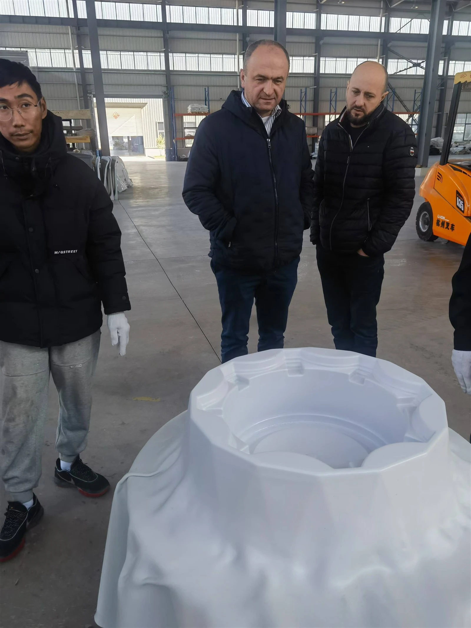 Demonstrating vacuum forming to customers Demonstrating vacuum forming to customers